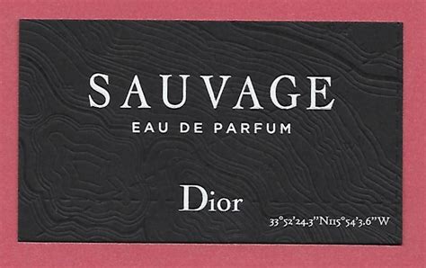 Carte Sprayer Sauvage Uk Parfum De Tokyo Cartes Parfum Es Du