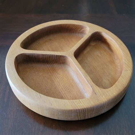 Vintage Selandia Designs Danish Teak Wood Divided Bowl Mid Etsy