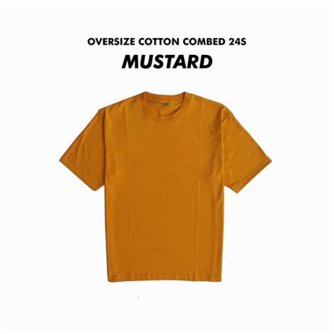 Jual Kaos Polos Oversize Warna Kuning Mustard Premium Cotton Combed 24s ...