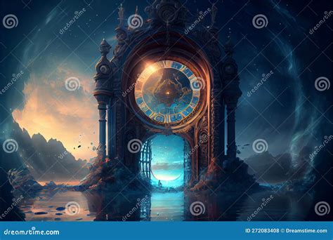 Time Portal Travel Through Time Conceptual Generative Ai Illustration