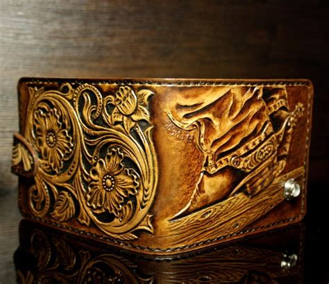 Tooled Leather Rodeo Wallet Iucn Water