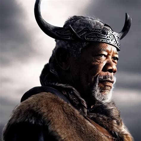 Profile Photo Of Morgan Freeman In A Dark Viking Hood Stable