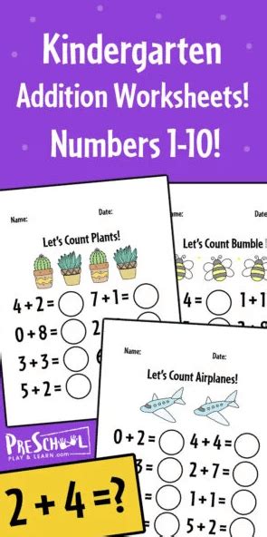 Kindergarten Addition Worksheets Free Homeschool Deals