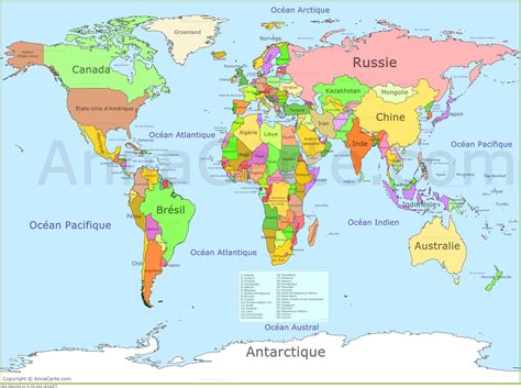 Carte Du Monde Avec Le Nom Des Pays Page 6