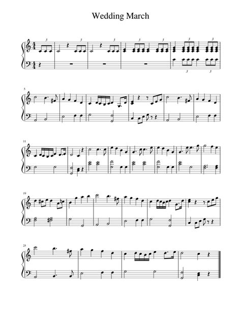 Wedding March Sheet Music For Piano Download Free In Pdf Or Midi