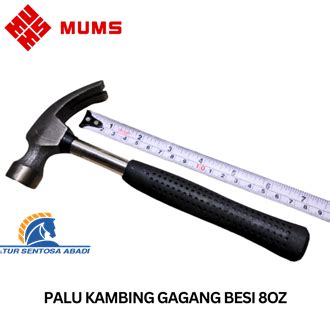 Jual Palu Kambing Gagang Besi Lapis Karet Mums Claw Hammer Oz Kg