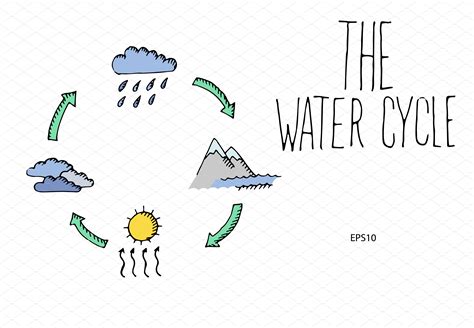 Water Cycle Vector Education Illustrations Creative Market