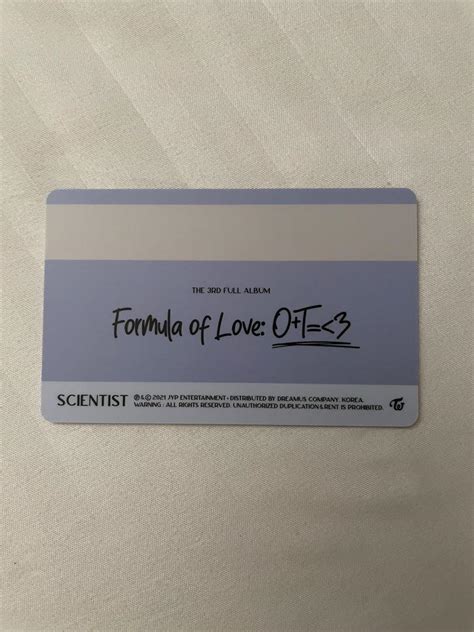 Twice Fol Formula Of Love Tzuyu Official Id Photo Card Pc Hobbies