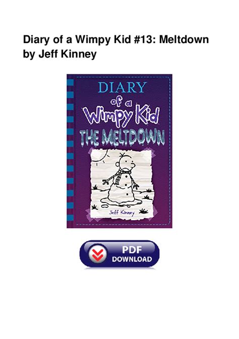 (PDF) Diary of a Wimpy Kid #13: Meltdown | Elijah Parker - Academia.edu