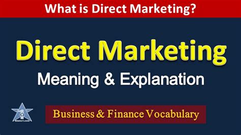 DIRECT MARKETING Meaning Definition In English What Is Direct