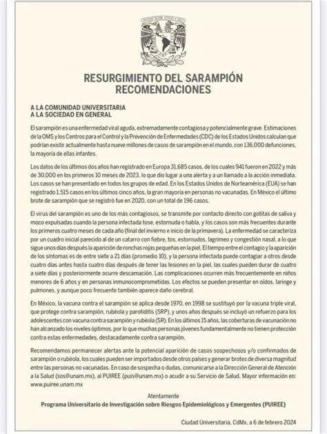 Unam Lanza Alerta Por Brote De Sarampi N En M Xico Ambas Manos