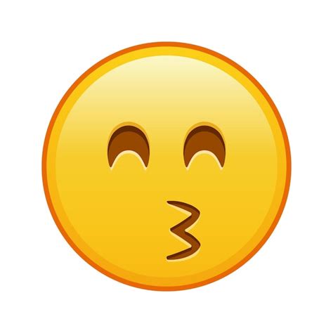 Premium Vector Kissing Face With Laughing Eyes Large Size Of Yellow Emoji Smile