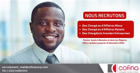 Cofina Mali Recrute Plusieurs Postes H F Y A Bara Offres D Emplois