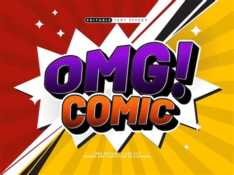 Premium Vector Comic Editable Text Effect With Omg Comic Text