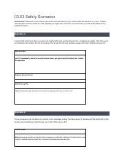 Safety And Sutainability Pdf Safety Scenarios Instructions