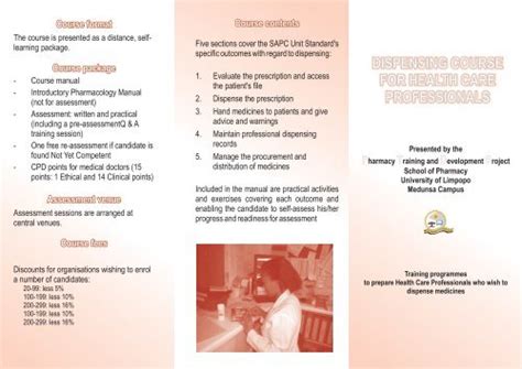 Why choose the Medunsa dispensing course? - University of Limpopo