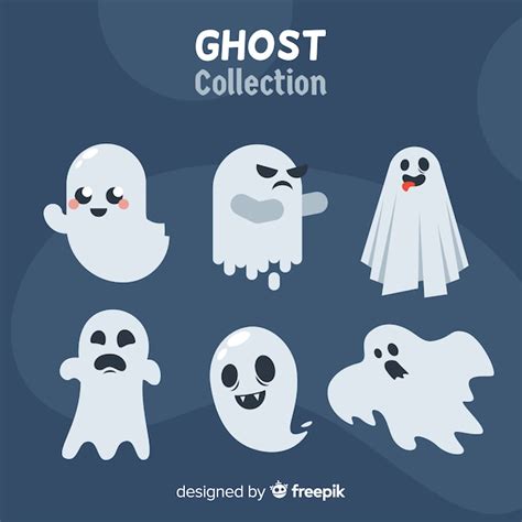 Colecci N Adorable De Fantasmas De Halloween Dibujados A Mano Vector