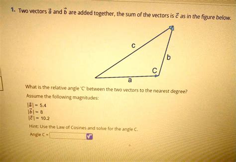 Solved Two Vectors A And B Are Added Together The Sum Of The Vectors