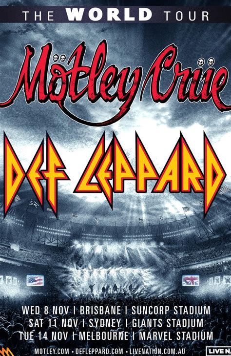 Def Leppard And M Tley Cr E Co Headlining Stadium Tour In Australia