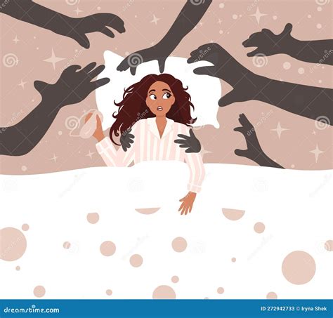 Sleep Paralysis with Hallucinations, Sleep Problem Stock Vector ...