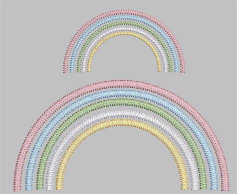 Boho Rainbow Embroidery Design Stem Stitch Rainbow Machine Etsy