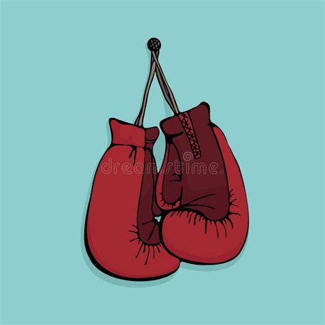 Guantes De Boxeo Rojos Que Cuelgan En La Pared Ejemplo Simple Del