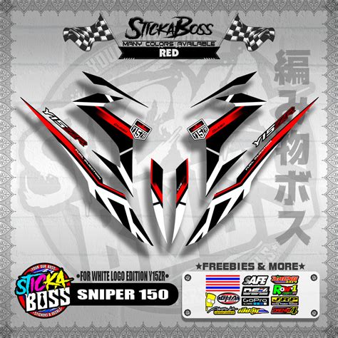 Sniper 150 Decals White Edition Y15zr 【with Freebies】 Shopee