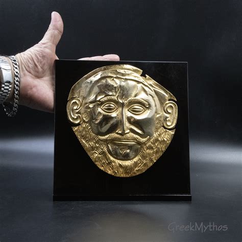 Ancient Greek Mycenean Mask Of Agamemnon Copper 24k Gold Etsy Canada