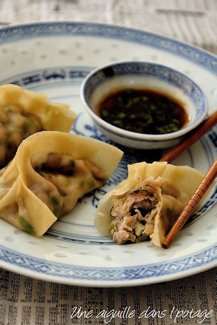 Raviolis Vapeur Porc Crevette Coriandre Une Aiguille Dans L Potage