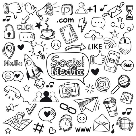 Social Media Doodle Internet Website Doodles Social Network