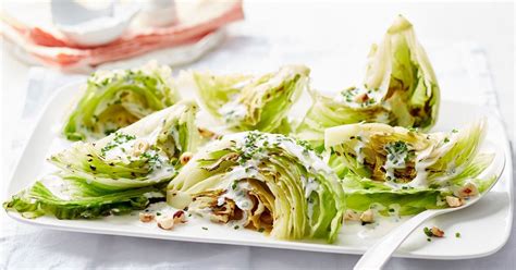 Charred iceberg salad with buttermilk and chive dressing