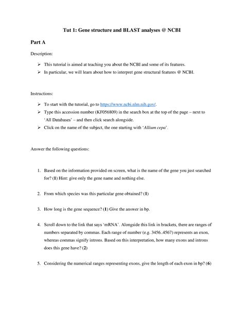 Tutorial Work For Genomics 2020 2021 Gene3714 Ufs Uv Studocu