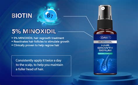 5 Minoxidil Hair Growth Serum For Men And With Biotin Hair Regrowth Treatment For Stronger