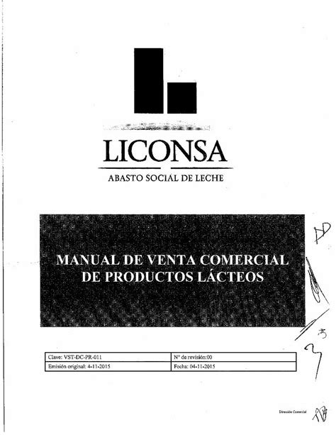 PDF Manual de Procedimientos de Venta Comercial de Productos Lácteos