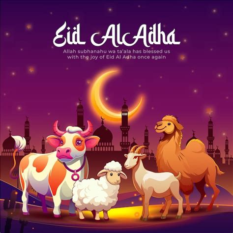 Celebración del Eid Al Adha Diseño de plantillas de ilustraciones para