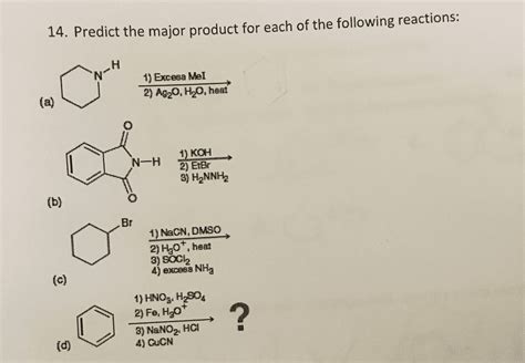 OneClass Predict The Major Product For Each Of The Following Reactions