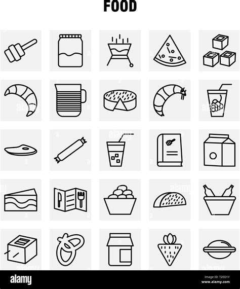 Food Line Icons Set For Infographics Mobile UX UI Kit And Print Design