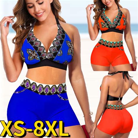 2022 New High Waist Bikini Sexy Printing Swimsuit Women Summer Loose