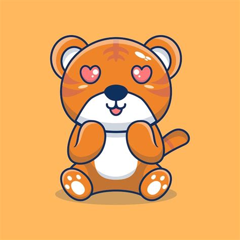 Premium Vector Vector Tiger Sitting Shocked Cute Creative Kawaii Cartoon Mascot