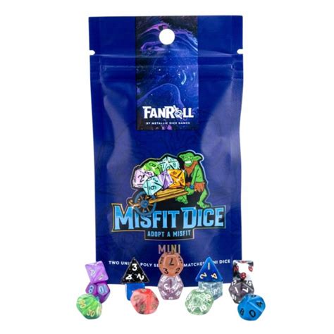 Mystery Misfit Resin Mini Polyhedral Dice Set Dice