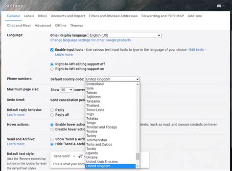Gmail How To Change The Default Country Code For Phone Numbers