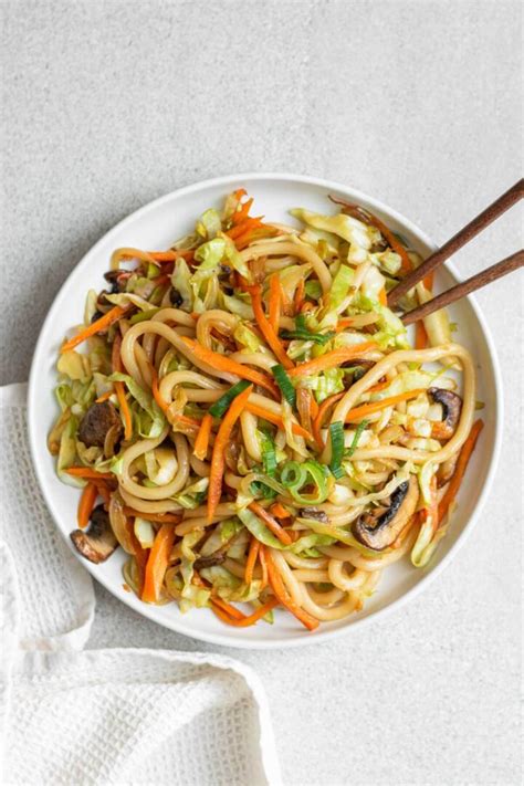 Gebratene Udon Nudeln mit Gemüse Yaki Udon Kitchen Diaries