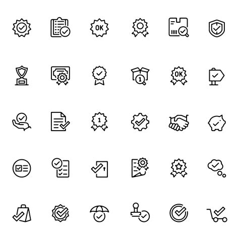 Premium Vector Hand Drawn Vector Drawing Art Quality Control Icon Set