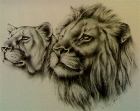 Two Lions Painting By Rizzuan Mior Rosli Fine Art America