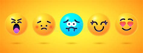 Rundemoticons Gelbe Emoji Gesichter Emoticon L Cheln Digitalen Smiley