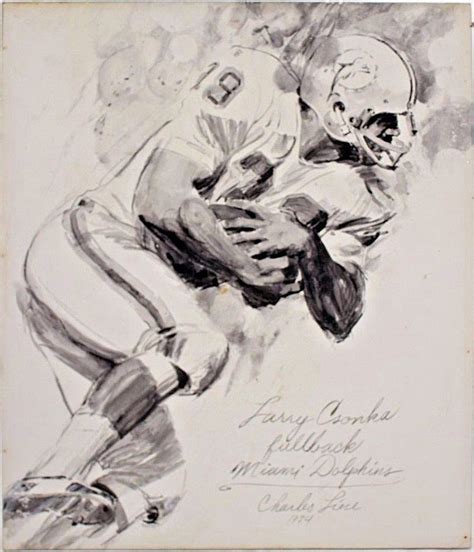 Larry Csonka, Miami Dolphins by Charles Liese, 1974. | Football art ...