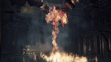 Bloodborne Burning Crucified Blood Starved Beast In Old Yharnam Youtube