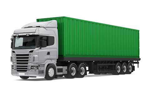 Container Truck Isolated Stock Photo - Download Image Now - iStock