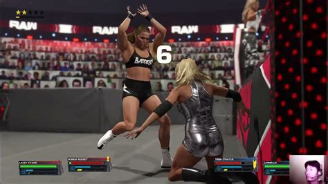 Wwe 2k23 Tag Team Ronda Rousey Lacey Evans Vs Trish Stratus Carmella Youtube