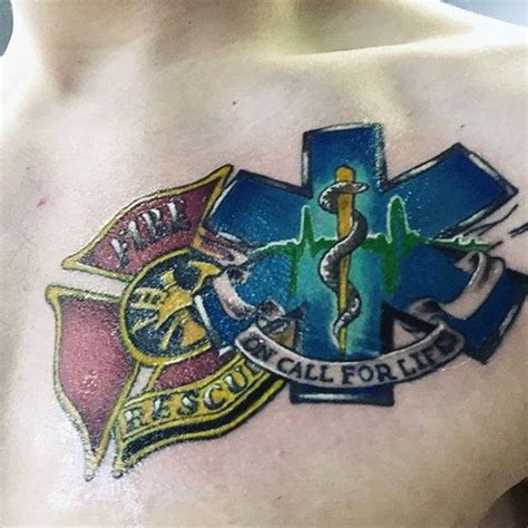 60 Star Of Life Tattoo Designs For Men Ems Emt And Paramedic Fire